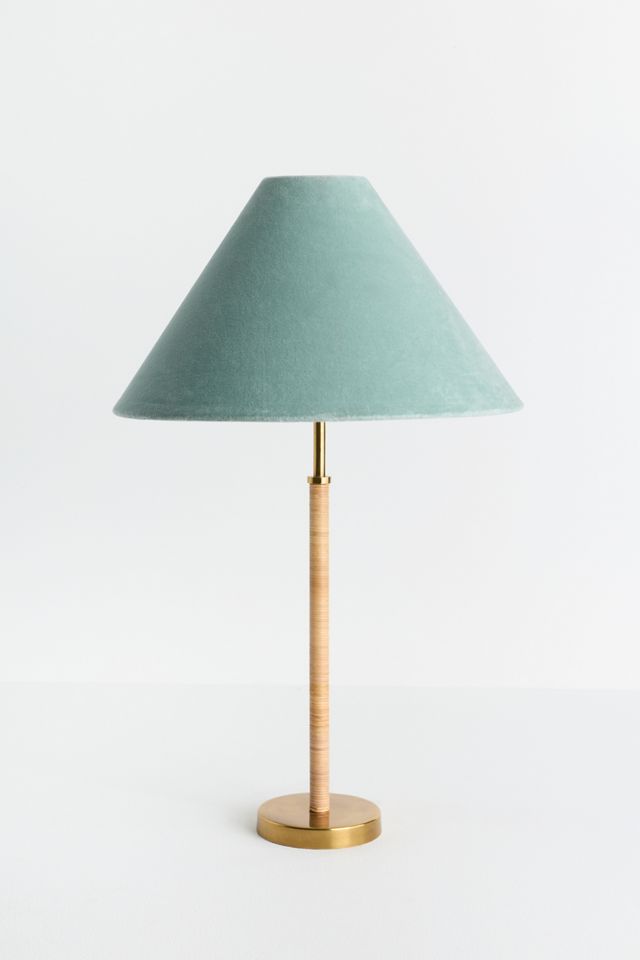 Wrapped Rattan Brass Buffet Table Lamp Base #4