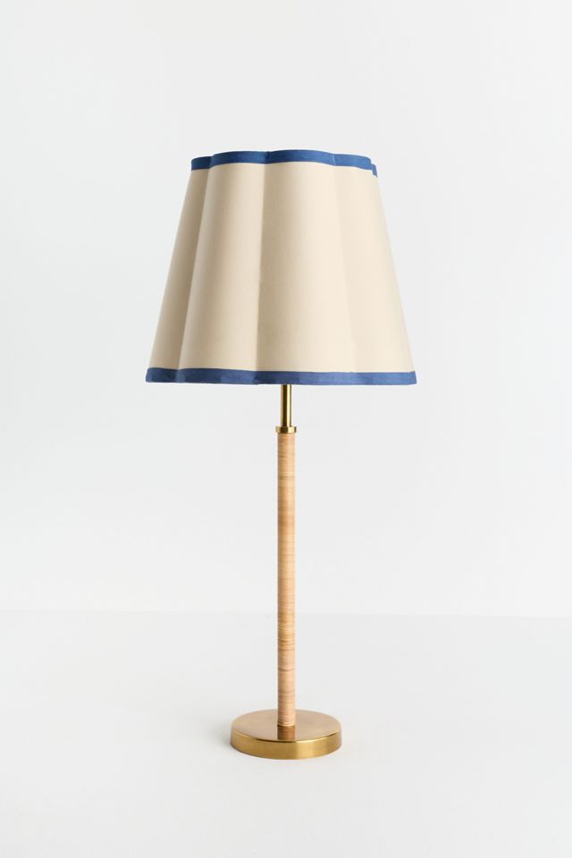 Wrapped Rattan Brass Buffet Table Lamp Base #2