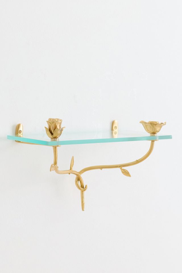 Rose Glass Single Shelf #1