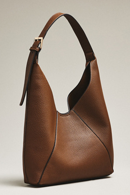 Mali + Lili Vegan-leather Triangle Shoulder Bag In Brown