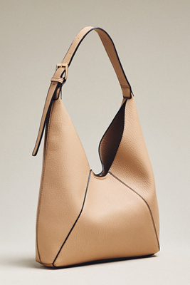 Mali + Lili Vegan-leather Triangle Shoulder Bag In Sand