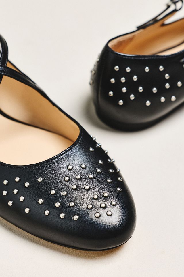 Maeve Cross-Strap Studded Mary Jane Flats #2