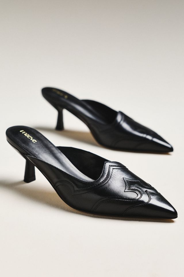 Maeve Pointed-Toe Western Mule Heels #1