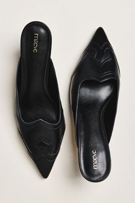 Maeve Pointed-Toe Western Mule Heels