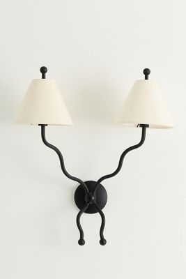 Beatrice Double Wavy Shaded Sconce