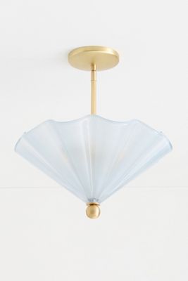 Wave Scalloped Colored Glass Flush Mount