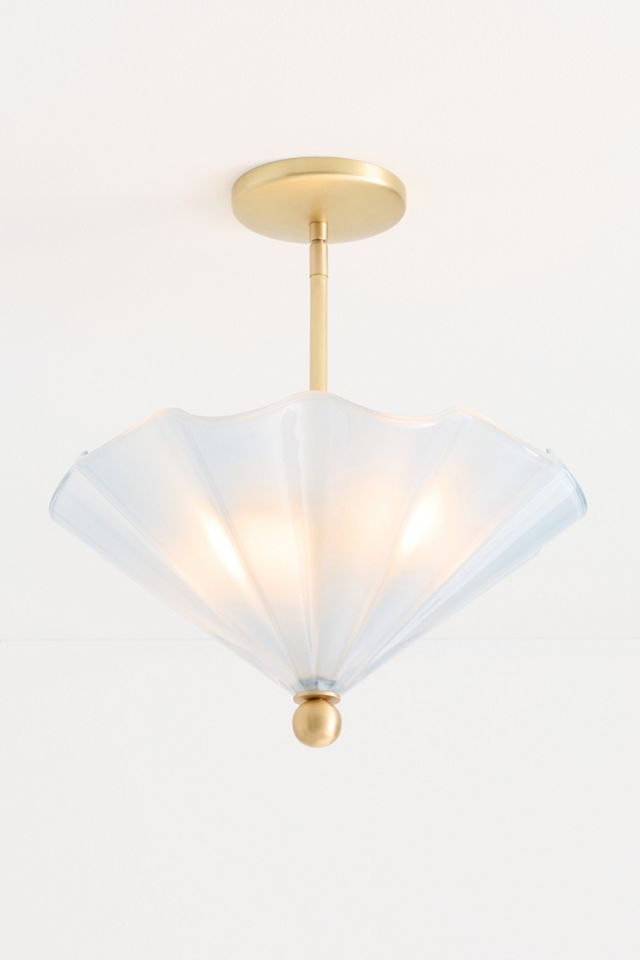 Wave Scalloped Colored Glass Flush Mount #1