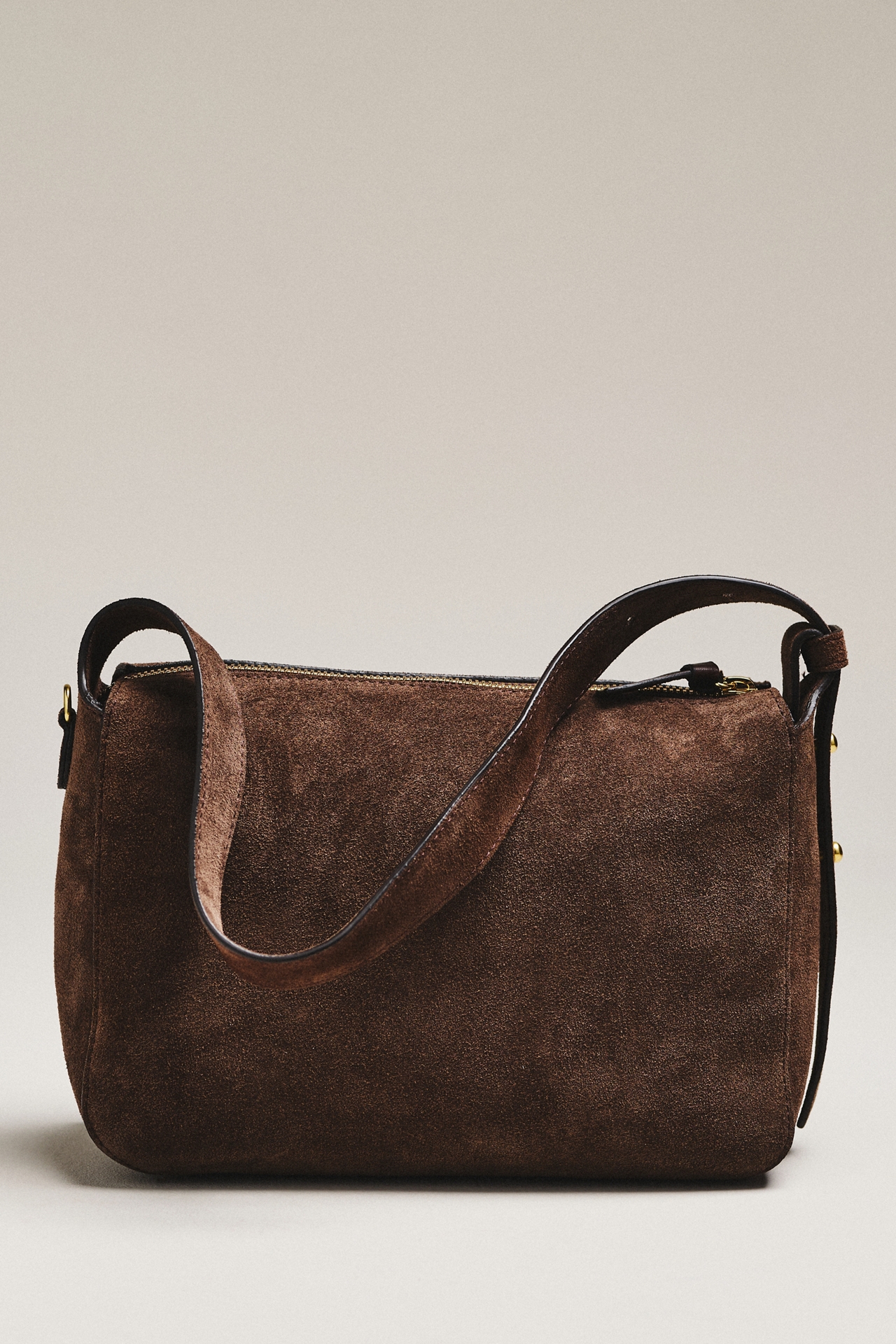 Clare V. Fleurine Chocolate Suede Shoulder Bag