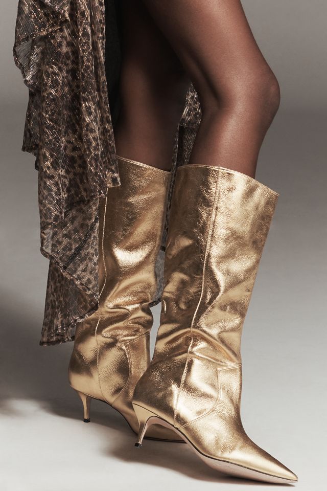 Metallic Pointed-Toe Boots #2