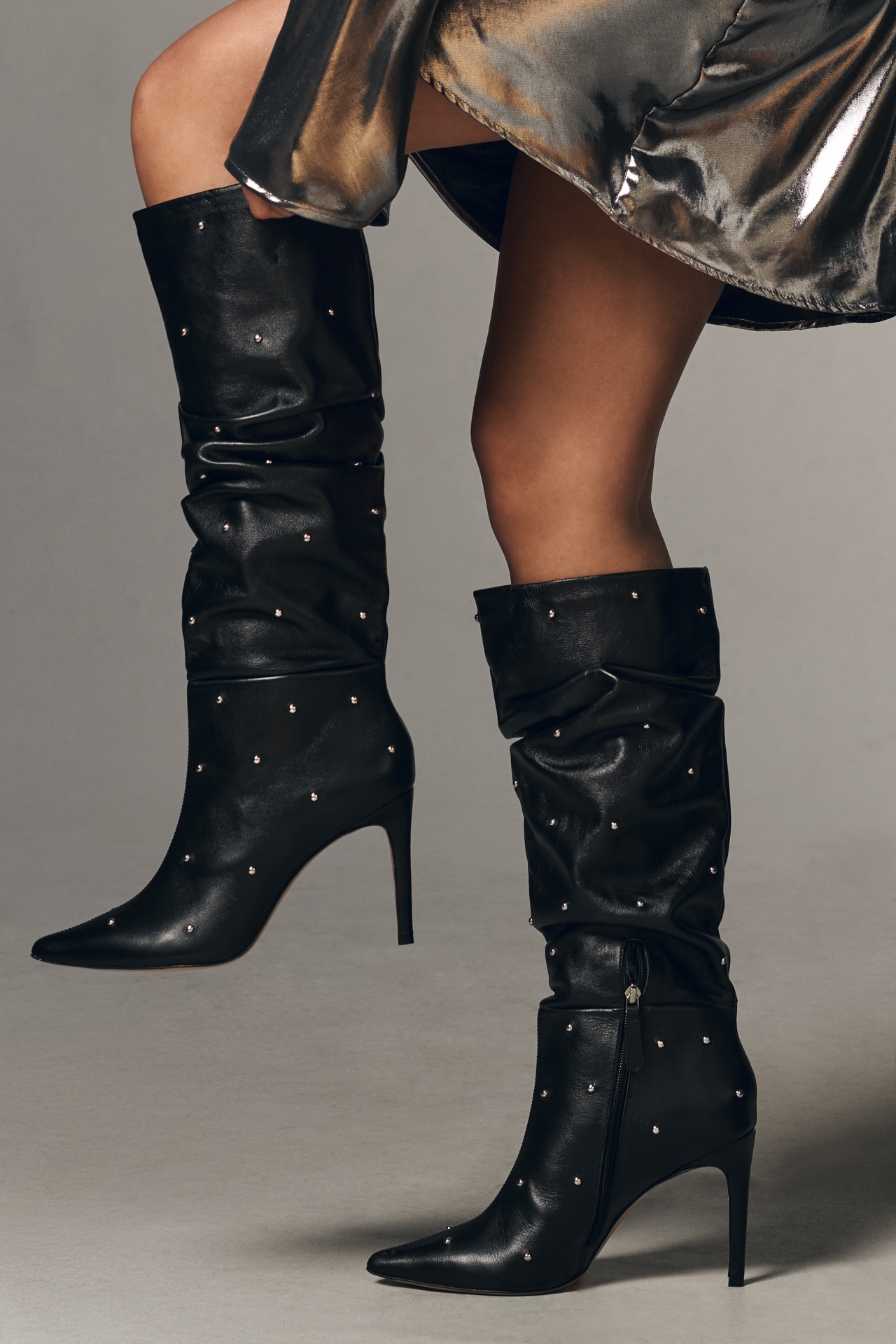 Studded Scrunch Tall Boots