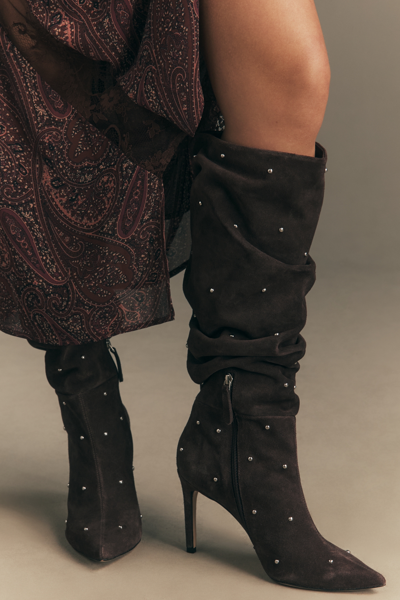 Studded Scrunch Tall Boots