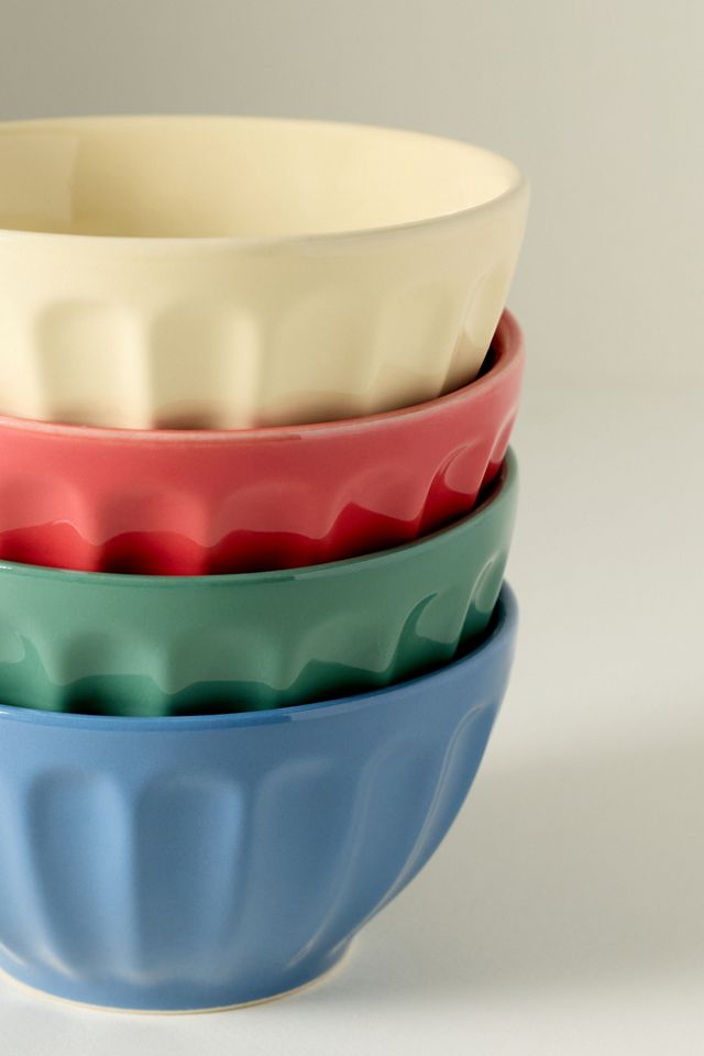 Amelie Latte Portuguese Stoneware Cereal Bowls, Set of 4 | AnthroHome