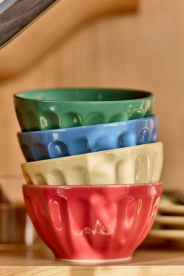 Amelie Latte Portuguese Stoneware Cereal Bowls, Set of 4