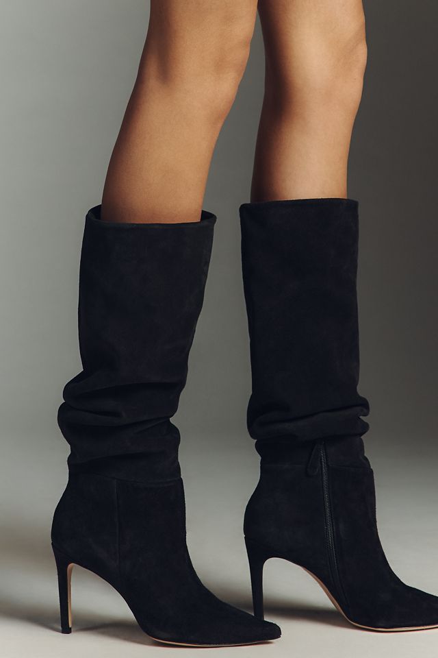 Scrunch Pointed-Toe Heeled Boots #1