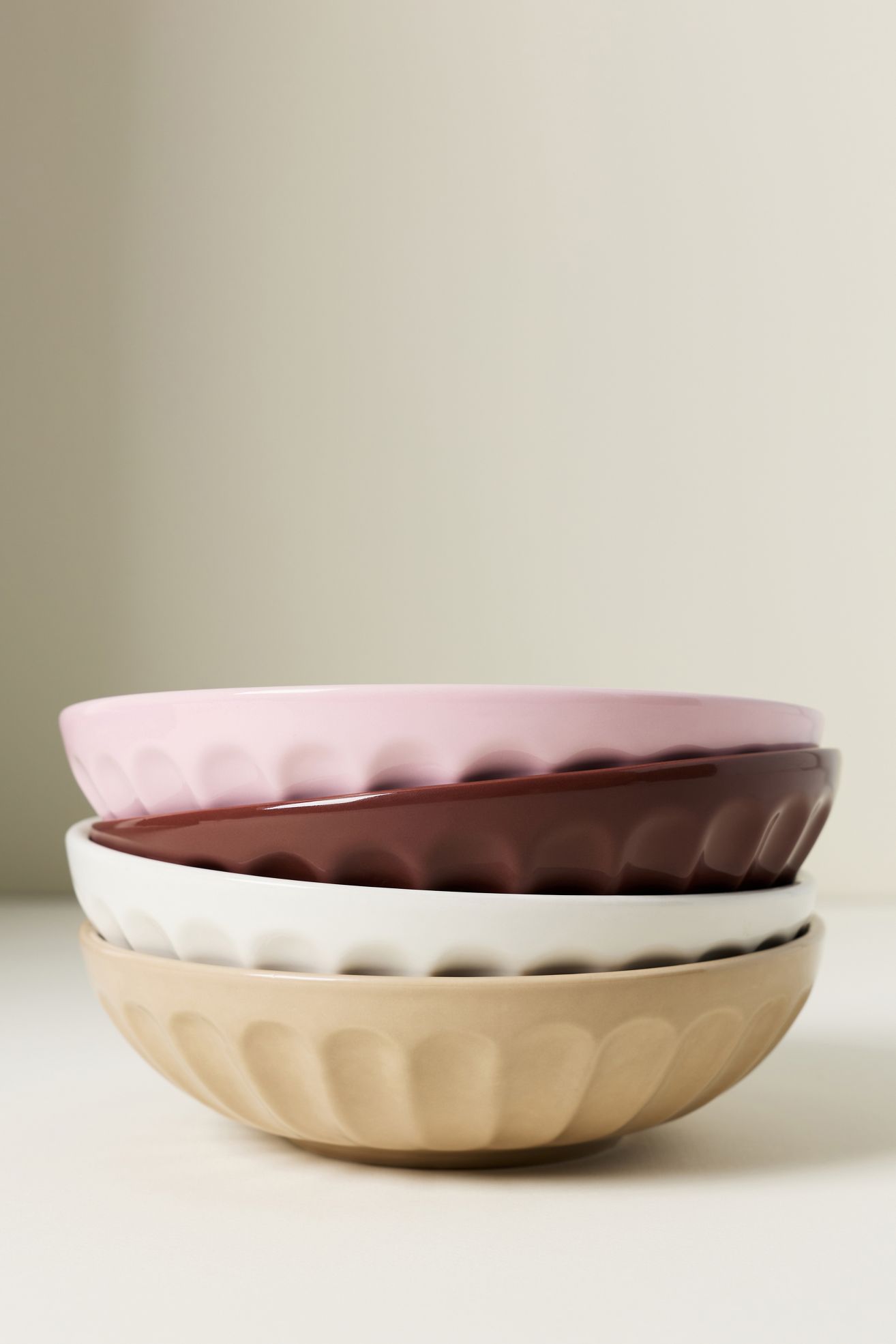 The Latte Stoneware Mini Bowl, Set of 4: Amelie Edition - Pink Pattern, Standard, Set Of 4