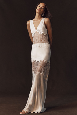 Anthropologie Weddings x Shona Joy Stratus Plunge-Neck Maxi Dress