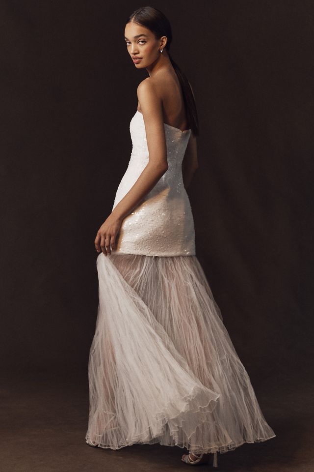 Anthropologie Weddings x Shona Joy Illusion Contrast Maxi Dress #1