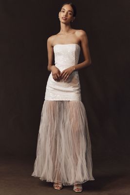 Anthropologie Weddings x Shona Joy Illusion Contrast Maxi Dress