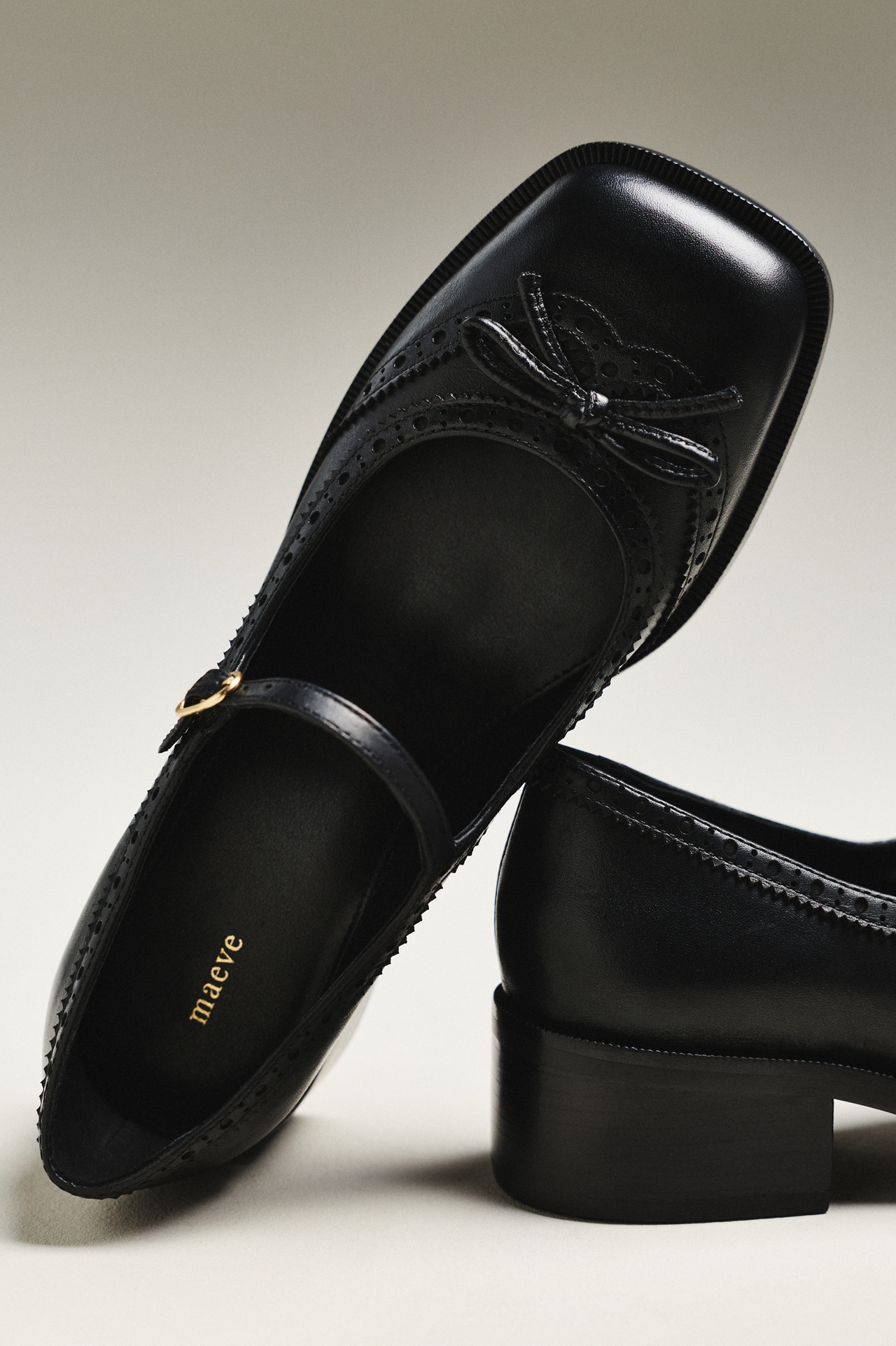 Maeve Bow Mary Jane Brogue Heels