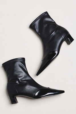 Maeve Cap-toe Stretch Ankle Boots In Black