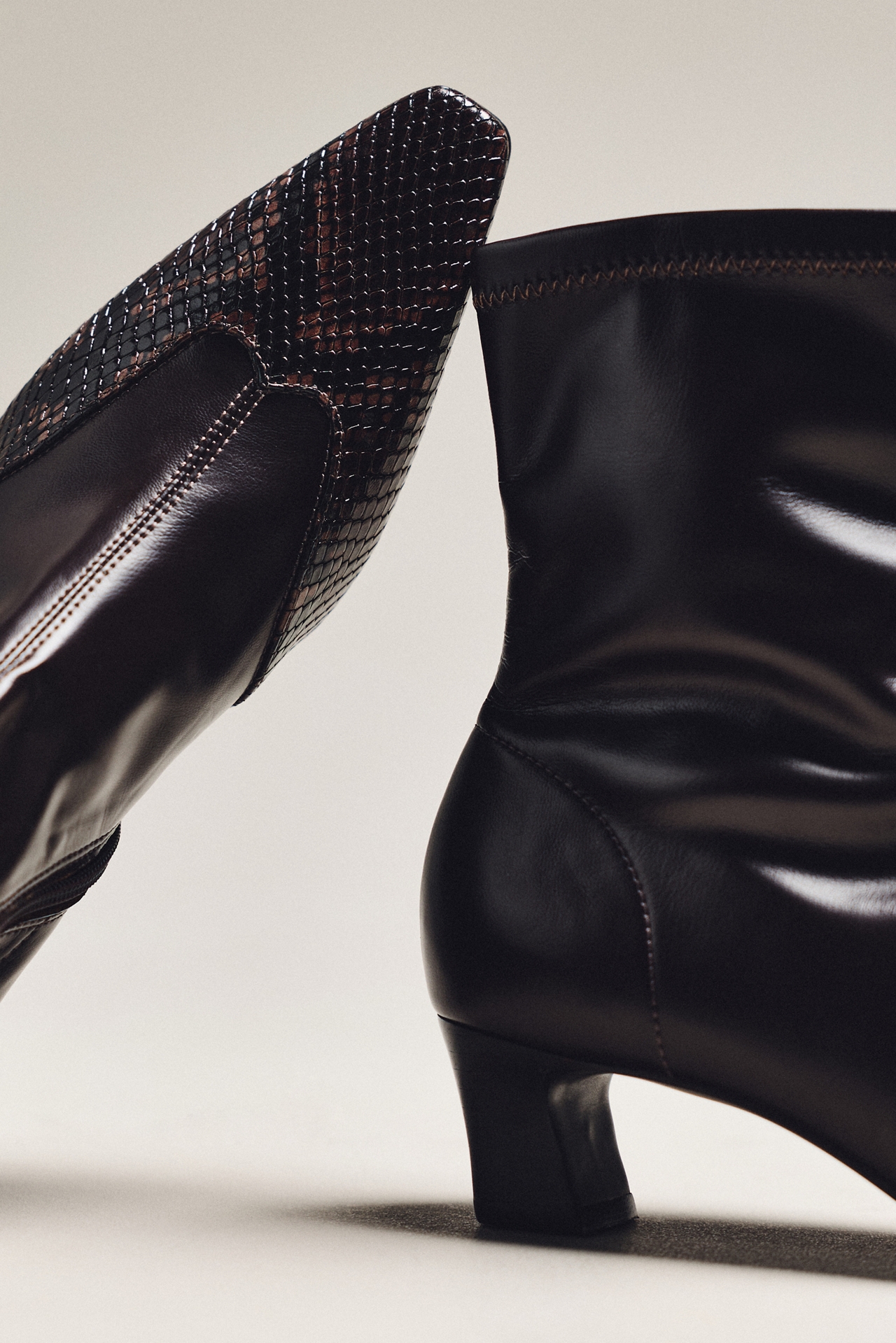 Maeve Cap-Toe Stretch Ankle Boots