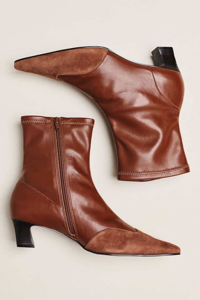 Maeve Cap-Toe Stretch Ankle Boots #1