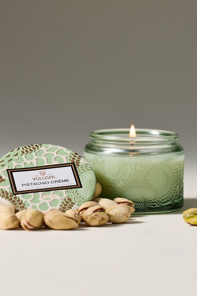 Voluspa Gourmand Pistachio Crème Glass Candle #2