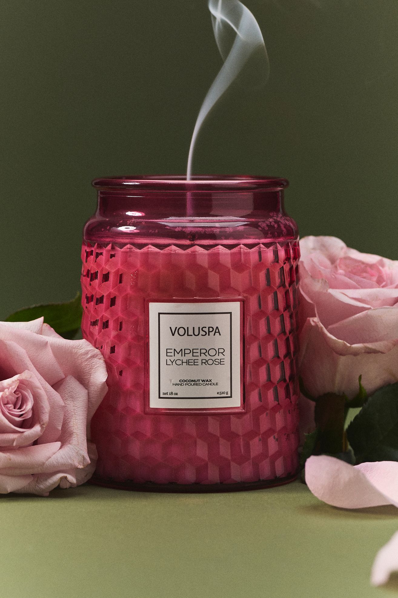 Voluspa Floral Emperor Lychee Rose Glass Candle - Emporer Rose, Standard, M