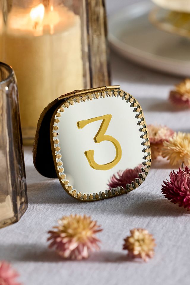 Filigree Mirrored Table Signs, Set of 4 #1