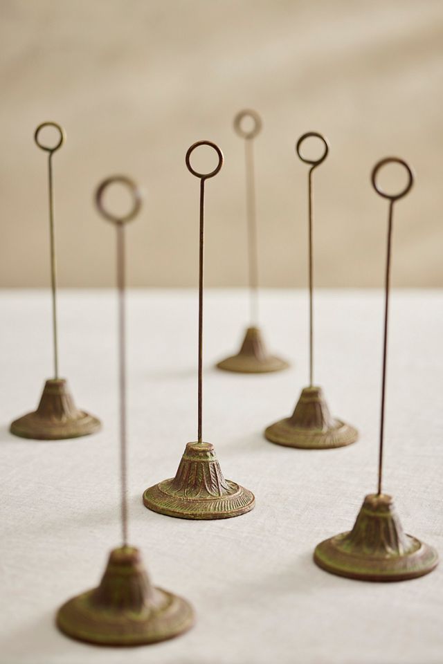 Embellished Verdigris Iron Place Card Holders, Set of 6 #2