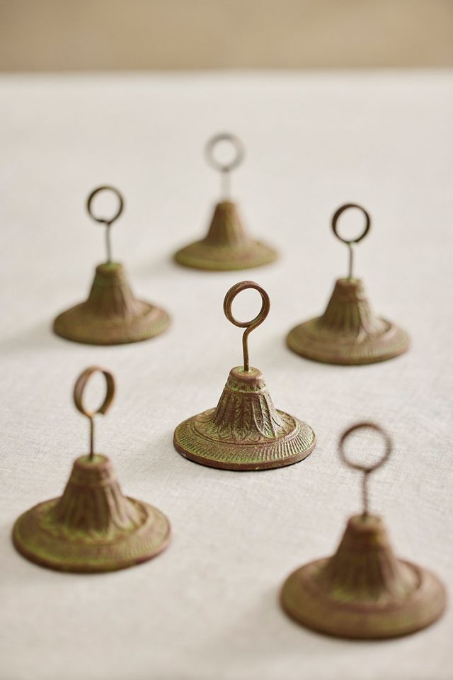 Embellished Verdigris Iron Place Card Holders, Set of 6 #3