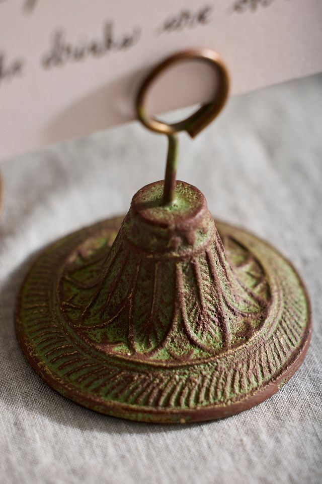 Embellished Verdigris Iron Place Card Holders, Set of 6 #4