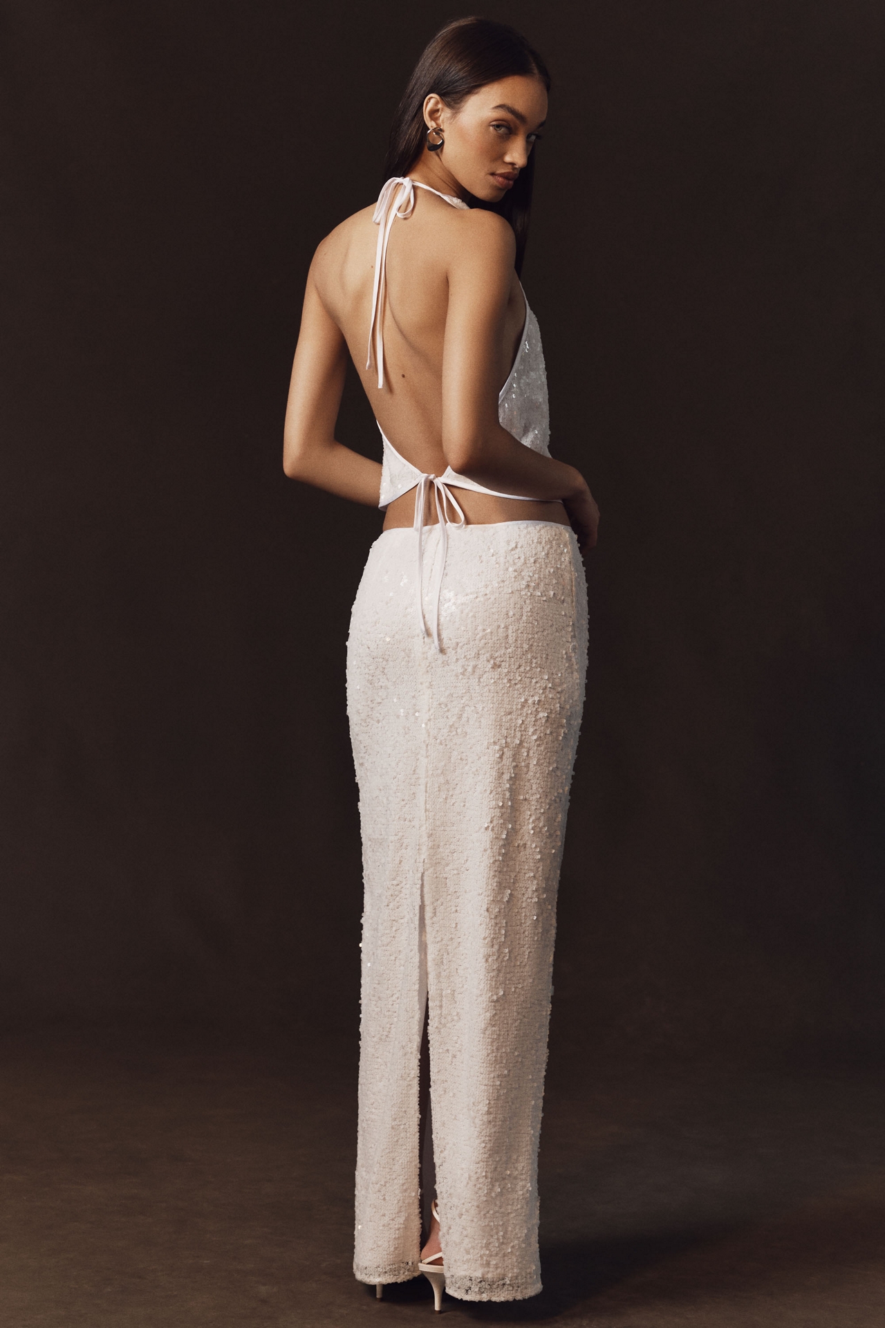 Anthropologie Weddings x Shona Joy Illusion Sequin A-Line Maxi Skirt