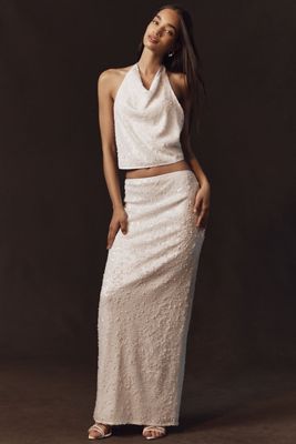 Anthropologie Weddings x Shona Joy Illusion Sequin A-Line Maxi Skirt