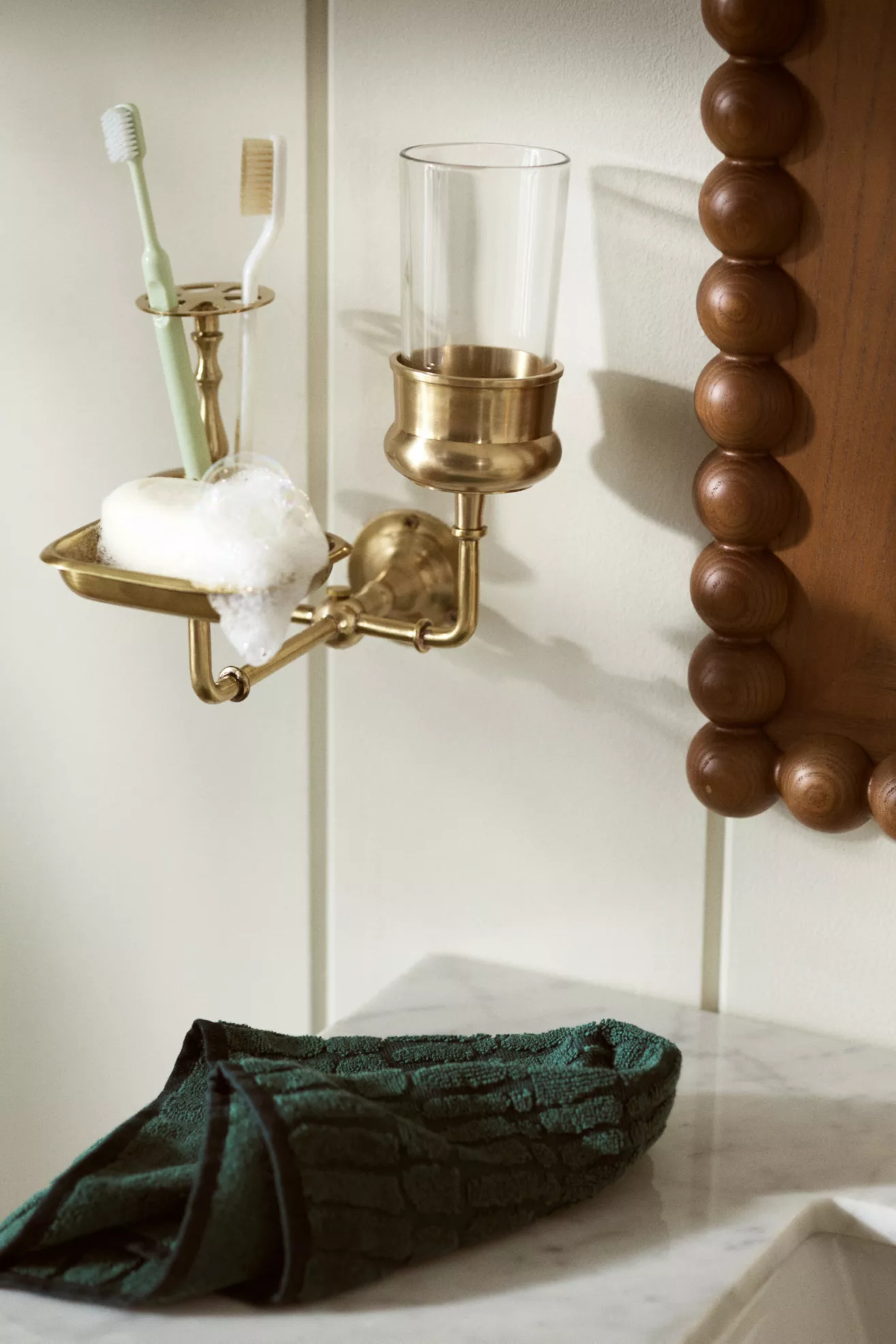 Brass Bathroom Organizer