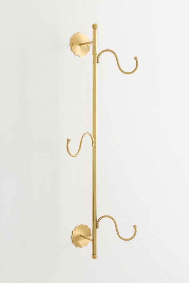 Wiggle Scalloped Brass Swivel Hook Rack #2