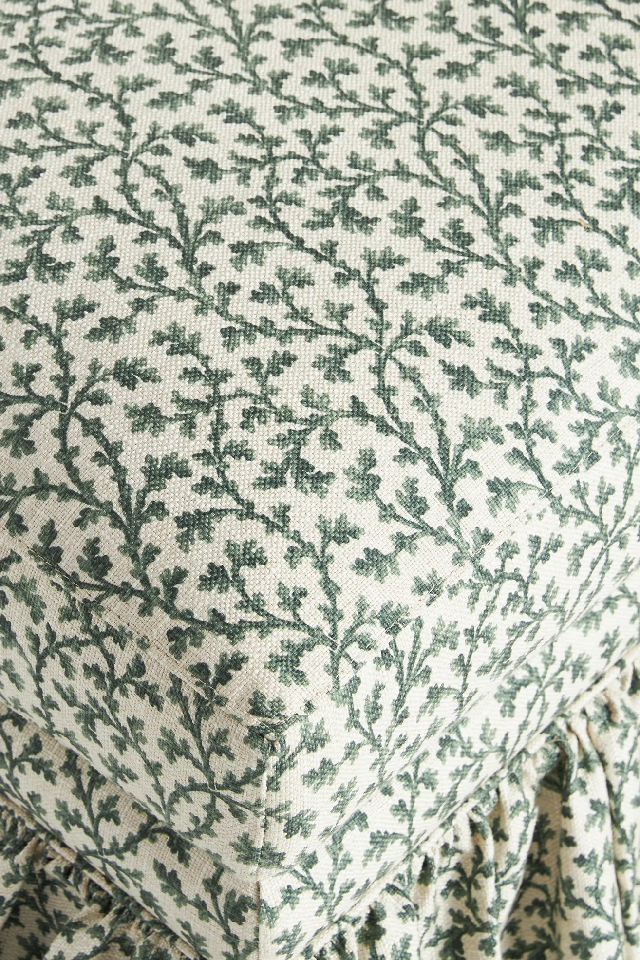 Close-up of botanical print fabric texture