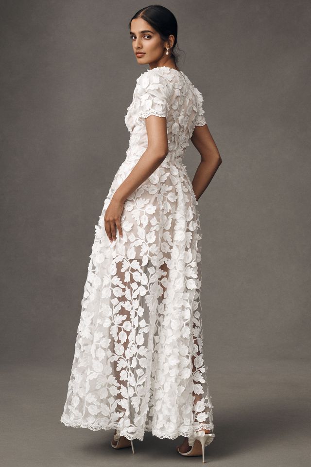Helsi Clara Puff-Sleeve Sheer Floral Appliqué Maxi Dress #1