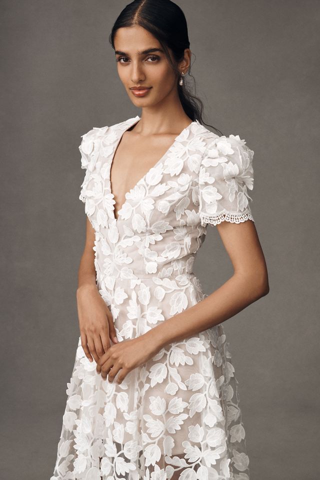 Helsi Clara Puff-Sleeve Sheer Floral Appliqué Maxi Dress #3