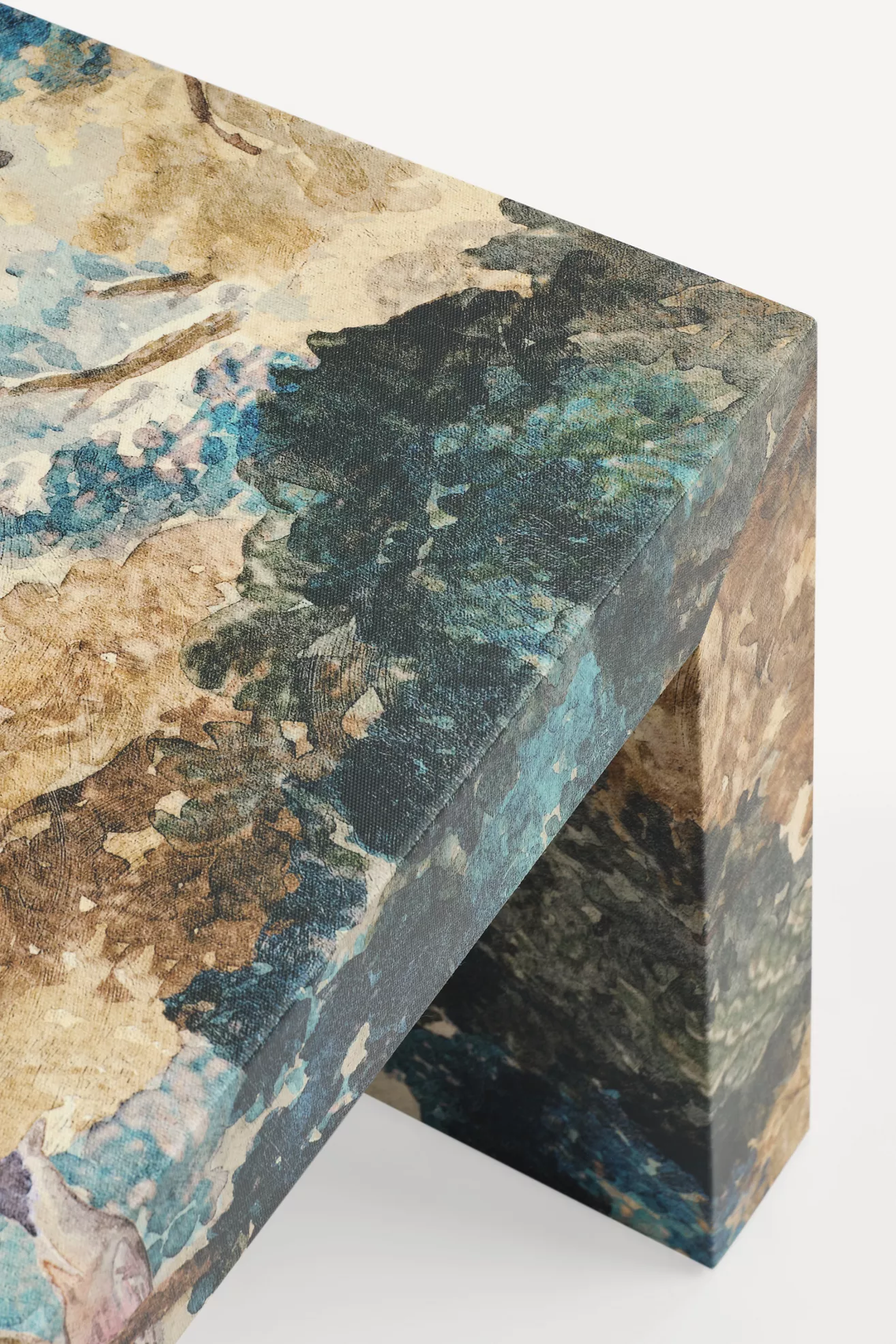 Top-down close-up of tabletop-like surface with print texture