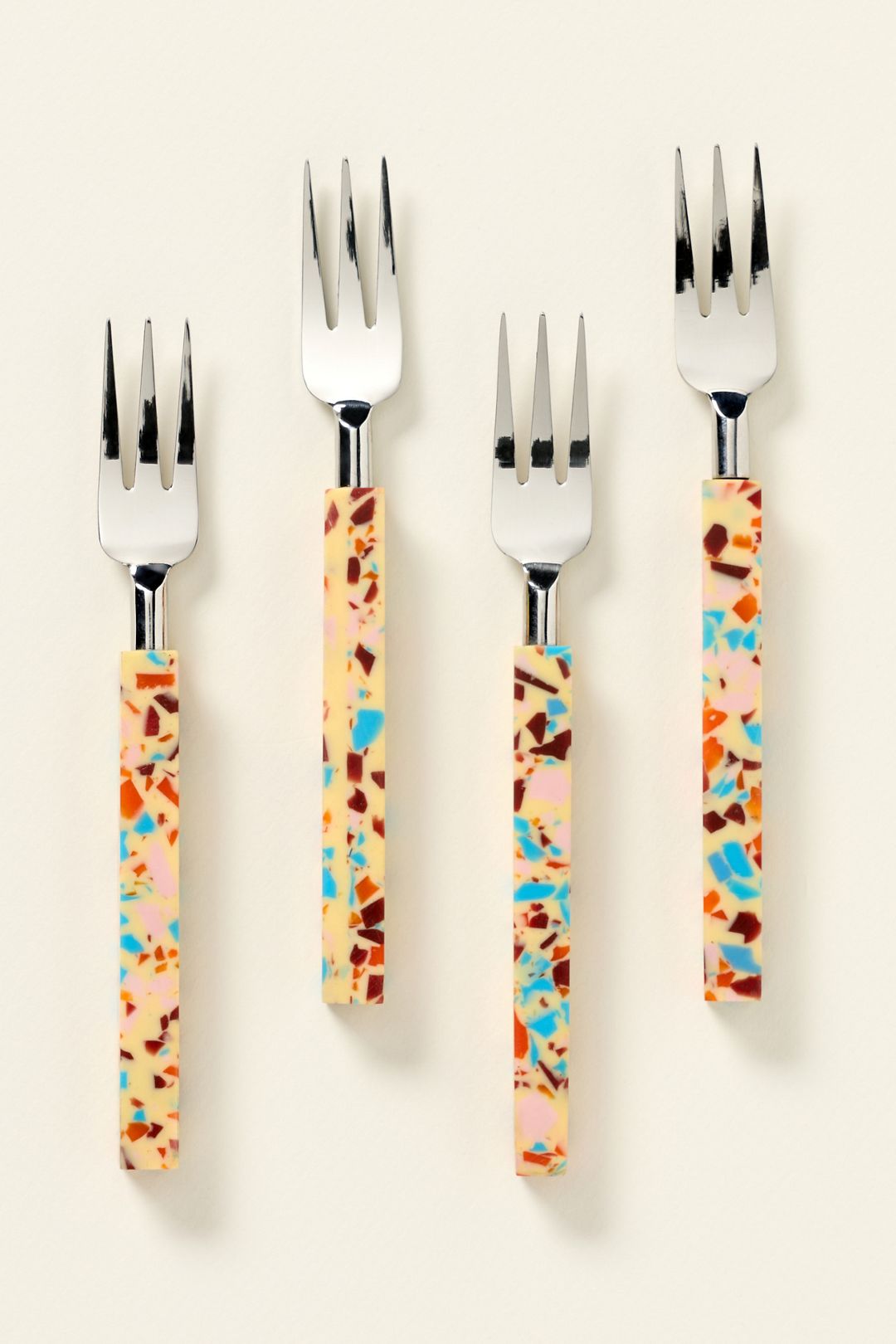 Gaetano Appetizer Forks, Set of 4 - Tortoise, Standard, Set Of 4