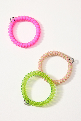 Teleties Small Spring Coil Hair Ties, Set Of 3 In Multi