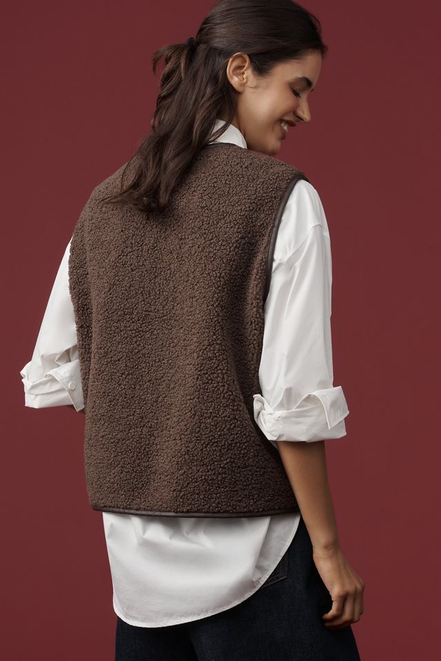 By Anthropologie Gilet Finto Montone con Cintura Frontale #1