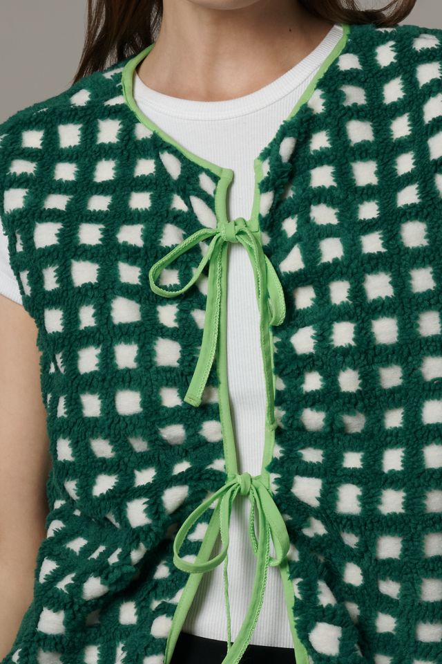 By Anthropologie Sporty Gingham Fleece Vest #1