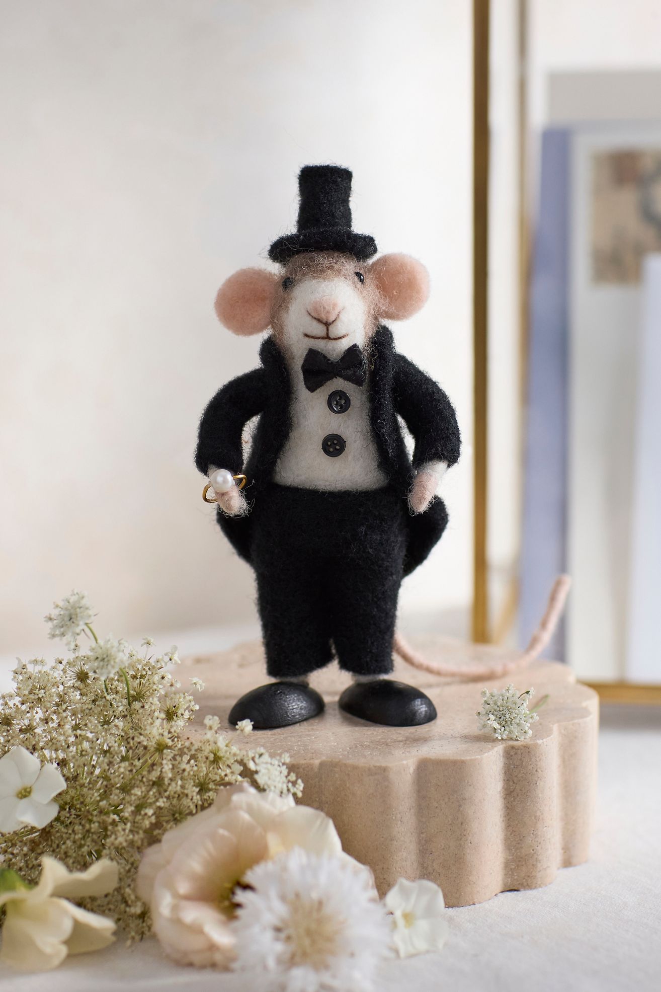Fancy Groom Mouse Felt Critter - Multi, One Size
