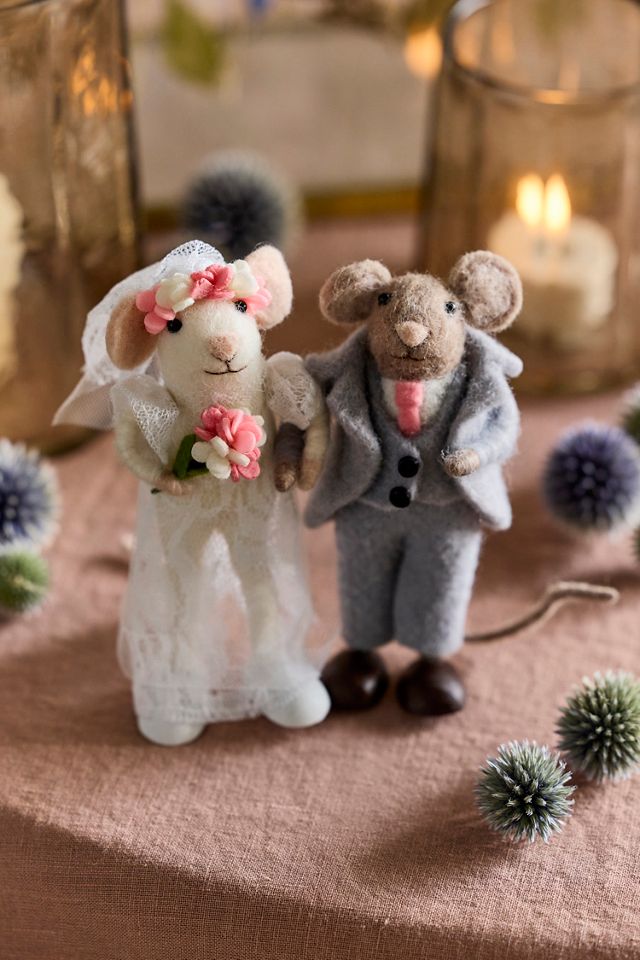 Casual Bride Mouse Felt Critter #1