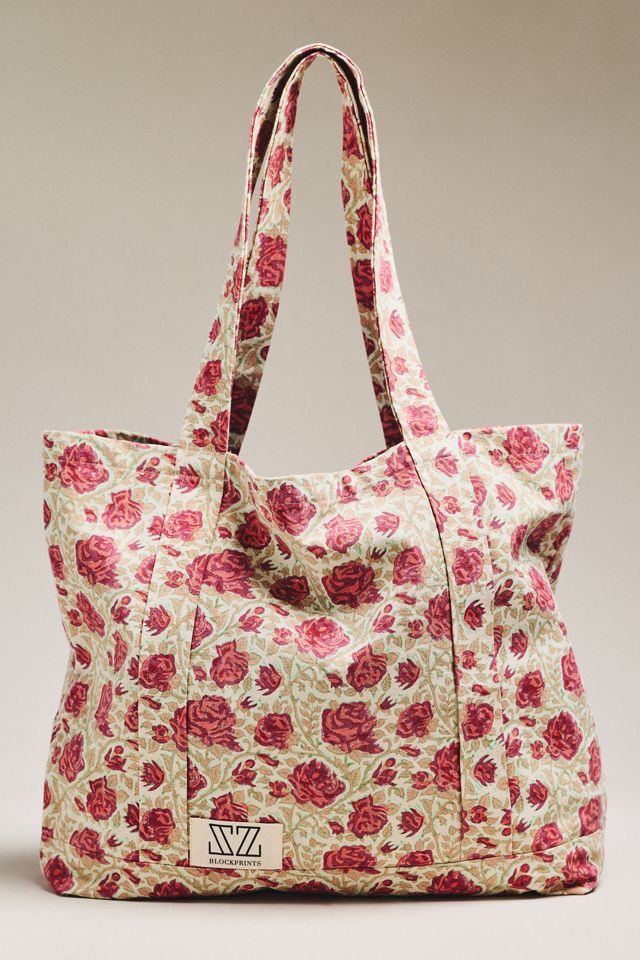 定価17600円 美品☆　SZ BLOCKPRINTS 花柄　トートバッグ SZ Blockprints Rose Print Canvas Tote | Anthropologie