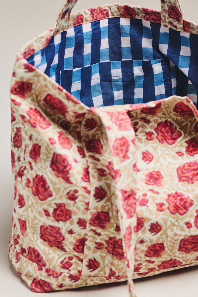 SZ Blockprints Rose Print Canvas Tote | Anthropologie