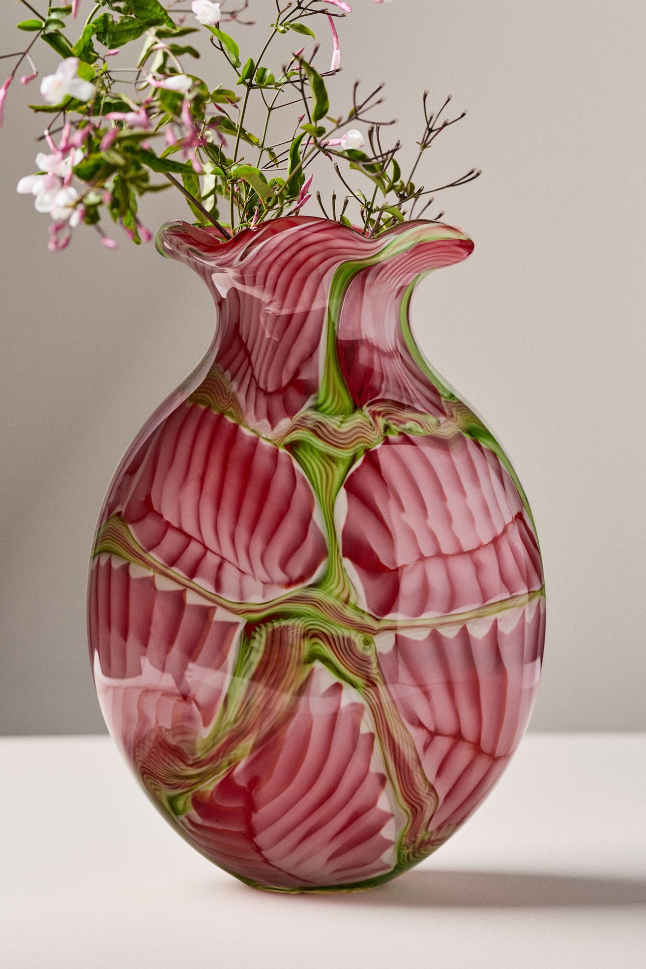 Red Art Glass Vase - Red Multi, Assorted