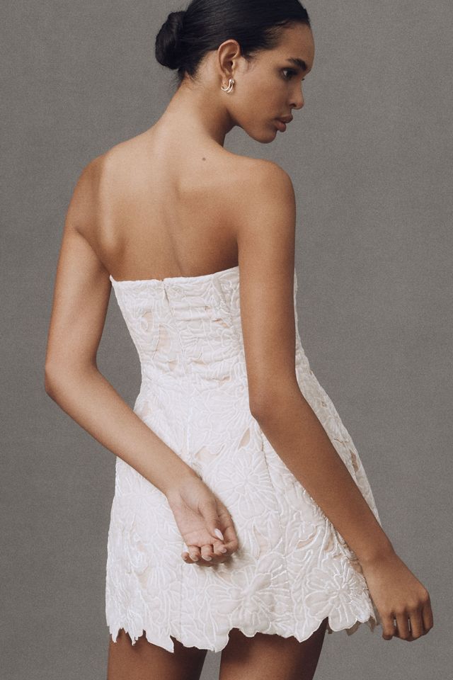 BHLDN Strapless Velvet Mini Dress #1